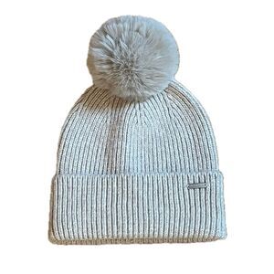 Steve Madden Light Brown Pom Pom Beanie